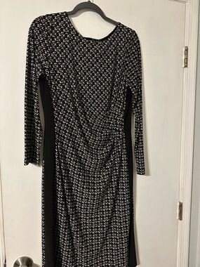 Lauren Ralph Lauren Black & White Long Sleeve Sheath Dress